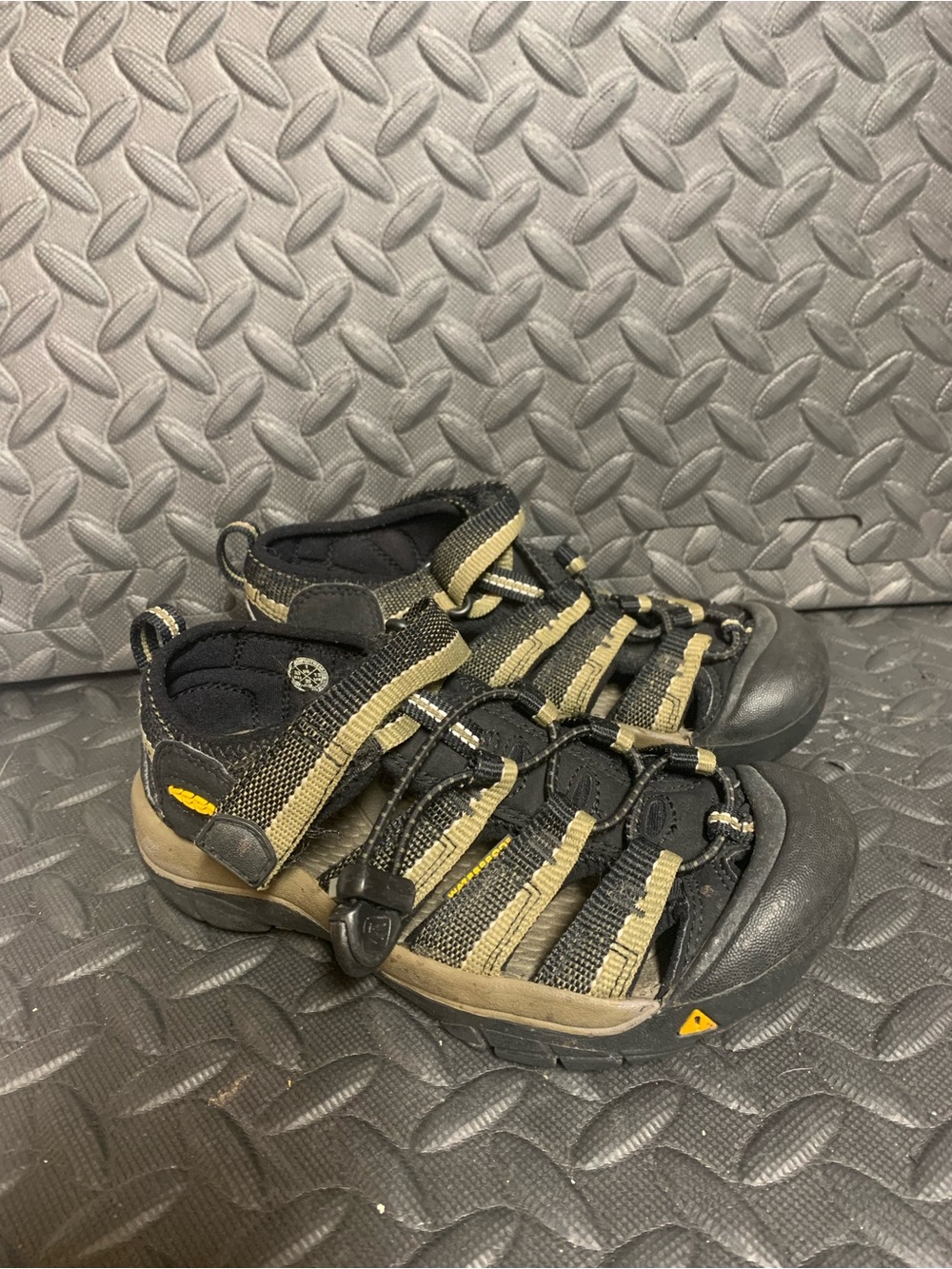 Kids Keen Black and Tan Outdoor Sandals